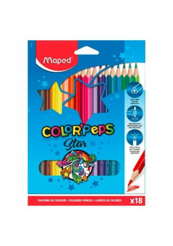 Kredki Colorpeps trójkątne 18 kolorów MAPED