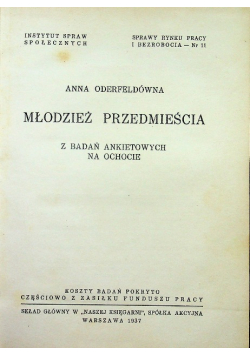 Młodzież przedmieścia 1937 r.
