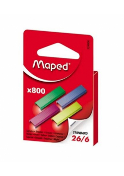 Zszywki kolorowe 26/6 800szt MAPED