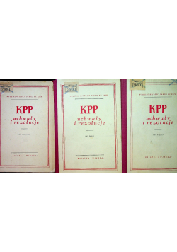 KPP uchwały i rezolucje tom 1 do 3