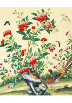 Karnet z kopertą Study of flowers and bird