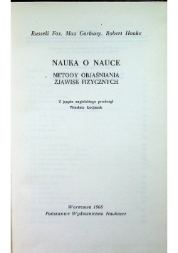 Nauka o nauce metody objaśniania zjawisk fizycznych