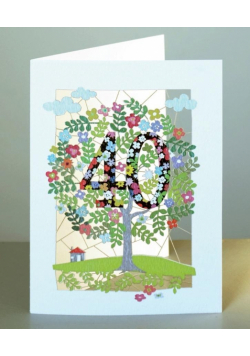 Karnet PM140 wycinany + koperta Urodziny 40
