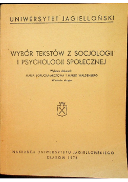 Wybór tekstów z socjologii i psychologii społecznej
