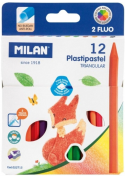 Kredki świecowe Pastipastel trójkątne 12 kol MILAN