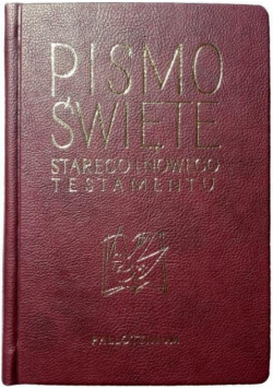 Biblia Pielgrzyma oprawa ekologiczna, złocenia