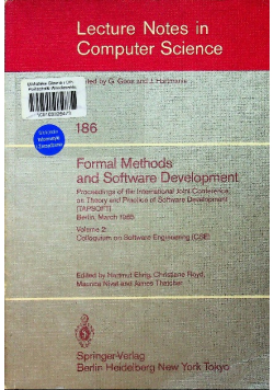 Formal methods and software development Lecture Notes in Computer Science