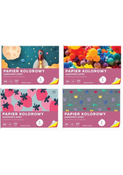 Papier kolorowy samoprzylepny B58 kartek 10 sztuk mix