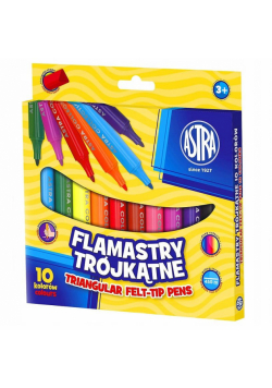 Flamastry trójkątne 10 kolorów ASTRA