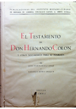 El testamento de don hernando colon y otros