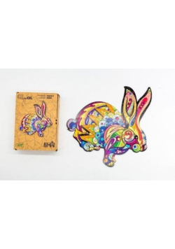 Puzzle drewniane eko 60 Puszysty królik A4