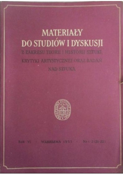 Materiały do studiów i dyskusji z zakresu teorii i historii sztuki, krytyki artystycznej oraz badań nad sztuką