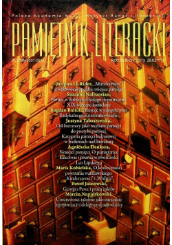 Pamiętnik Literacki Rocznik CIV 2013 Zeszyt 4