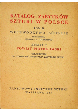 Katalog zabytków sztuki - Powiat Piotrkowski