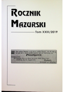 Rocznik mazurski Tom XXIII / 2019