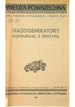 Gazogeneratory konkurują z benzyną 1950r