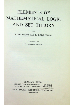 Elements of mathematical logic and set theory