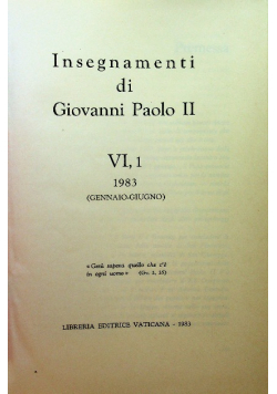 Insegnamenti di Giovanni Paolo II Tom VI Część 1
