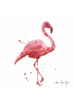 Karnet kwadrat mały z kopertą Flamingo Coral