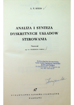 Analiza i synteza dyskretnych układów sterowania