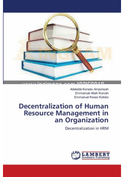 Decentralization of Human Resource Management in an Organization