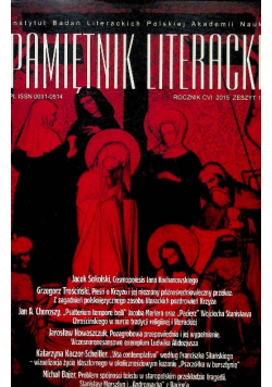 Pamiętnik Literacki Rocznik CIV 2015 Zeszyt 1