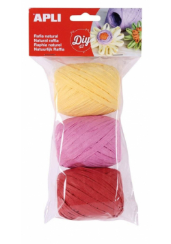 Rafia Candy sztywna naturalna 30m 3 kolory