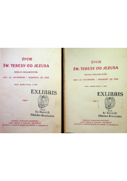 Życie Świętej Teresy od Jezusa Tom I i II 1927 r.