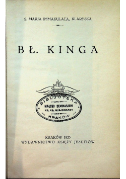 Bł Kinga 1925 r.