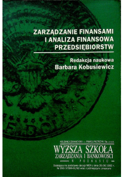 Zarządzanie finansami i analiza finansowa przedsiębiorstwa