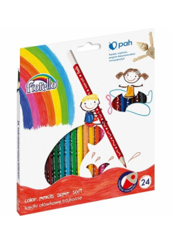 Kredki ołówkowe trójkątne soft Fiorello 24 sztuki