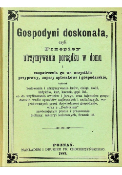 Gospodyni doskonała czyli przepisy utrzymywania porządku w domu reprint z 1889 r