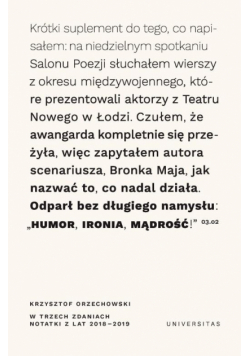 W trzech zdaniach. Zapiski z lat 2018/2019