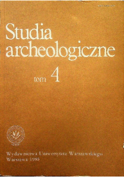Studia archeologiczne Tom 4