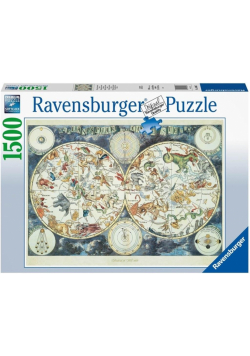 Puzzle 1500 Mapa z fantastycznymi zwierzętami