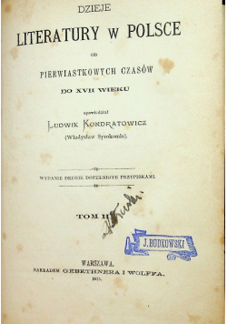 Dzieje literatury w Polsce Tom III 1875 r
