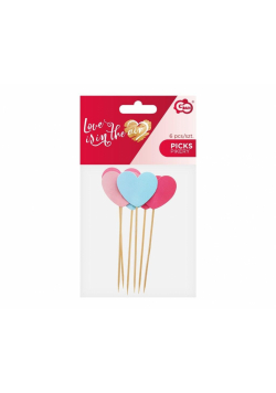Pikery Love is in the air Serduszka 3D 6szt