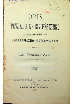 Opis powiatu krośnieńskiego 1898 r.