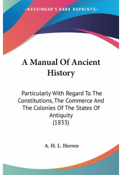 A Manual Of Ancient History