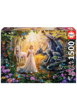 Puzzle 1500 Smok księżniczka i jednorożec G3