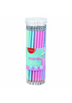 Ołówek HB z gumką trójkątny pastelowy (48szt)
