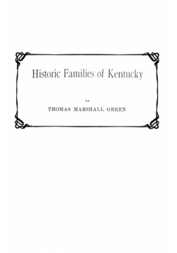 Historic Families of Kentucky