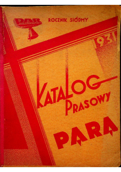 Katalog Prasowy Para rocznik siódmy 1931 r.
