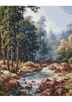 Diamentowa mozaika - Karpacka fontanna 40x50cm