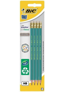 Ołówek Evolution Eco z gumką 4 szt bls BIC
