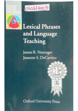 Lexical Phrases and Language Teaching