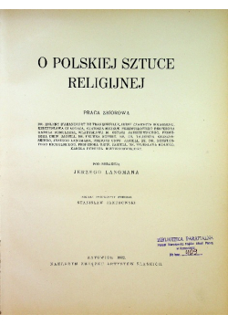 O Polskiej Sztuce Religijnej 1932 r