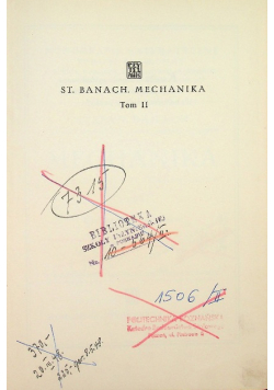 Mechanika w zakresie szkół akademickich tom II 1947 r.