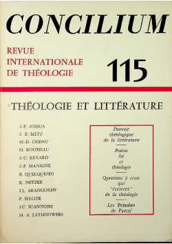 Concilium 115 Theologie Et Litteratue