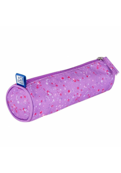 Piórnik tuba Floral ciemnofioletowy OXFORD